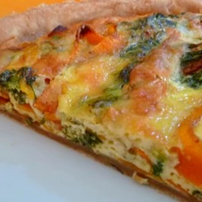 recette Quiche aux carottes et leurs fanes à la fourme d'Ambert