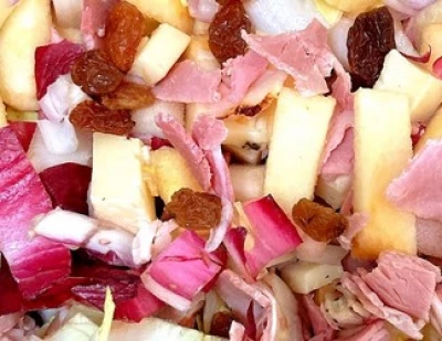 Salade endive rouge, fromage, jambon