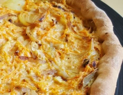 Tarte carottes oignon cébette au cumin