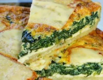 Quiche aux épinards et raclette