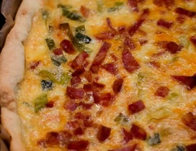 Quiche au poireau et chorizo