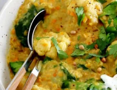 recette Curry de chou-fleur, butternut et lentilles vertes