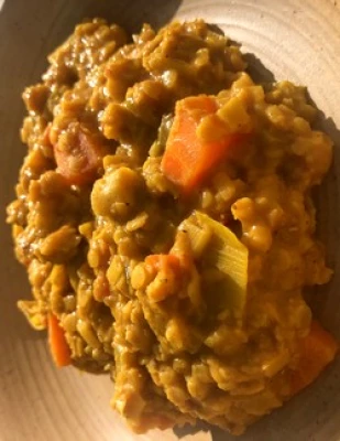 Dahl au poireau et carotte