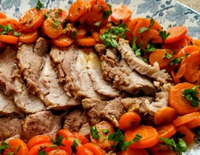 recette Rôti de porc et carottes vichy