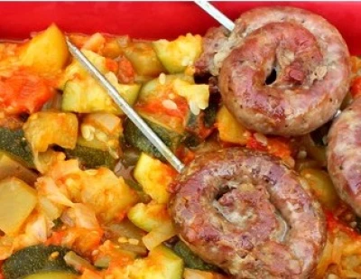 recette Ratatouille - saucisses de volaille