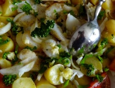 recette Salade tiède de pommes de terre et cabillaud