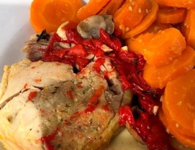 recette Roti de poulet aux carottes vichy nouvelles