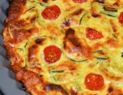 Quiche à la courgette, tomate et Cambozola 