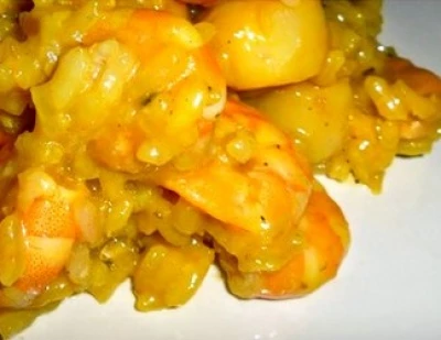 Risotto de crevettes au safran