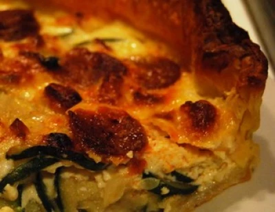 Quiche courgette chorizo