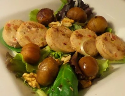 recette Salade au boudin blanc et aux marrons