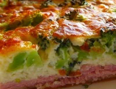 Quiche au brocoli et au jambon blanc