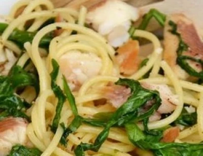 recette Spaghetti à la truite et roquette