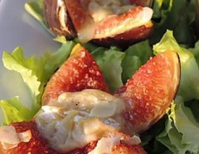 recette Figues au chèvre chaud, miel et amandes