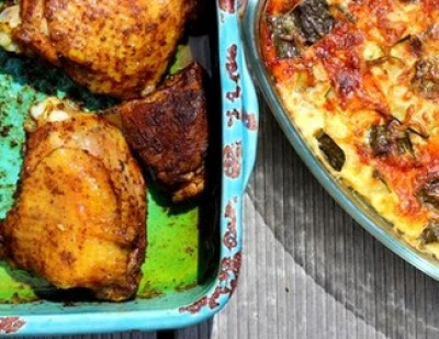 recette Poulet palestinien au sumac et flan de courgette