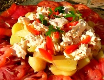recette Salade de pomme de terre primeur et rillettes de saumon