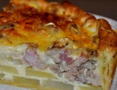 Tarte à l'andouillette et pomme de terre