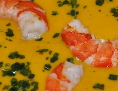 recette Velouté de butternut aux crevettes