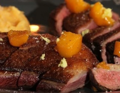 recette Magret de canard à la mangue et purée de butternut