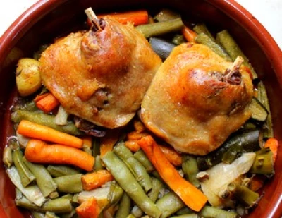 recette Cuisses de canard confites aux petits légumes