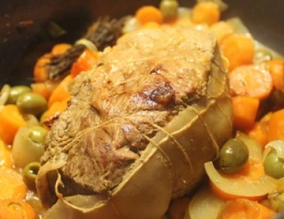 recette Roti de veau aux carottes et olives