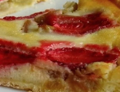 recette Tarte fraise et rhubarbe