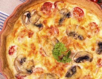 Quiche champignon et tomate confite