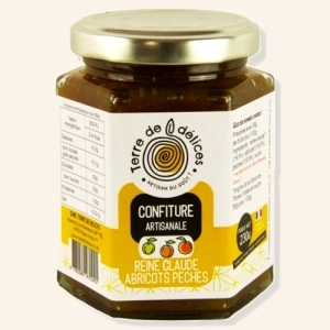 Confiture reine-claude, abricot, pêche 230g