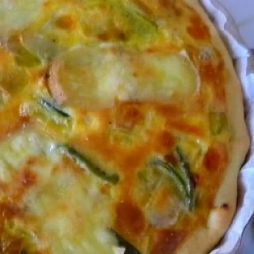 Quiche poireau nouveau et morbier