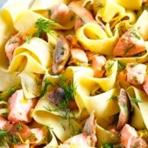 Torsades à la truite et champignon brun