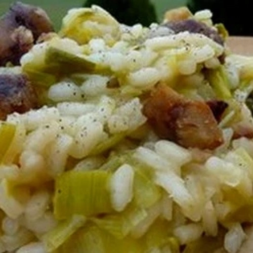 Risotto de poireau aux châtaignes