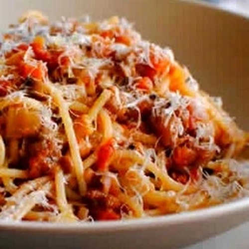 Spaghetti bolognaise aux lentilles et champignons