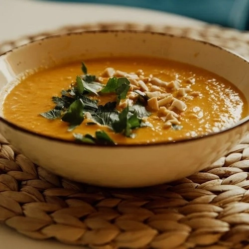 Velouté de chou-fleur et chorizo et noisette grillées