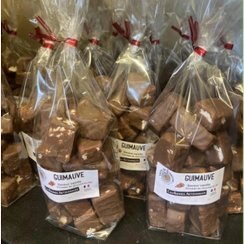 Guimauve vanille enrobée de chocolat lait