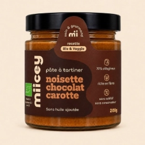 Pâte à tartiner bio noisette chocolat & carotte – Artisanale 47