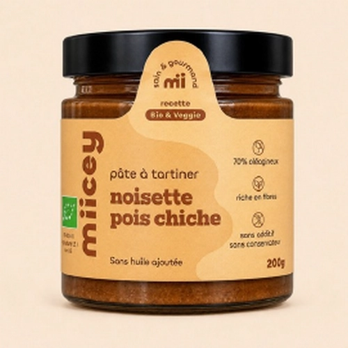 Pâte à tartiner bio noisette & pois chiche – Artisanale 47